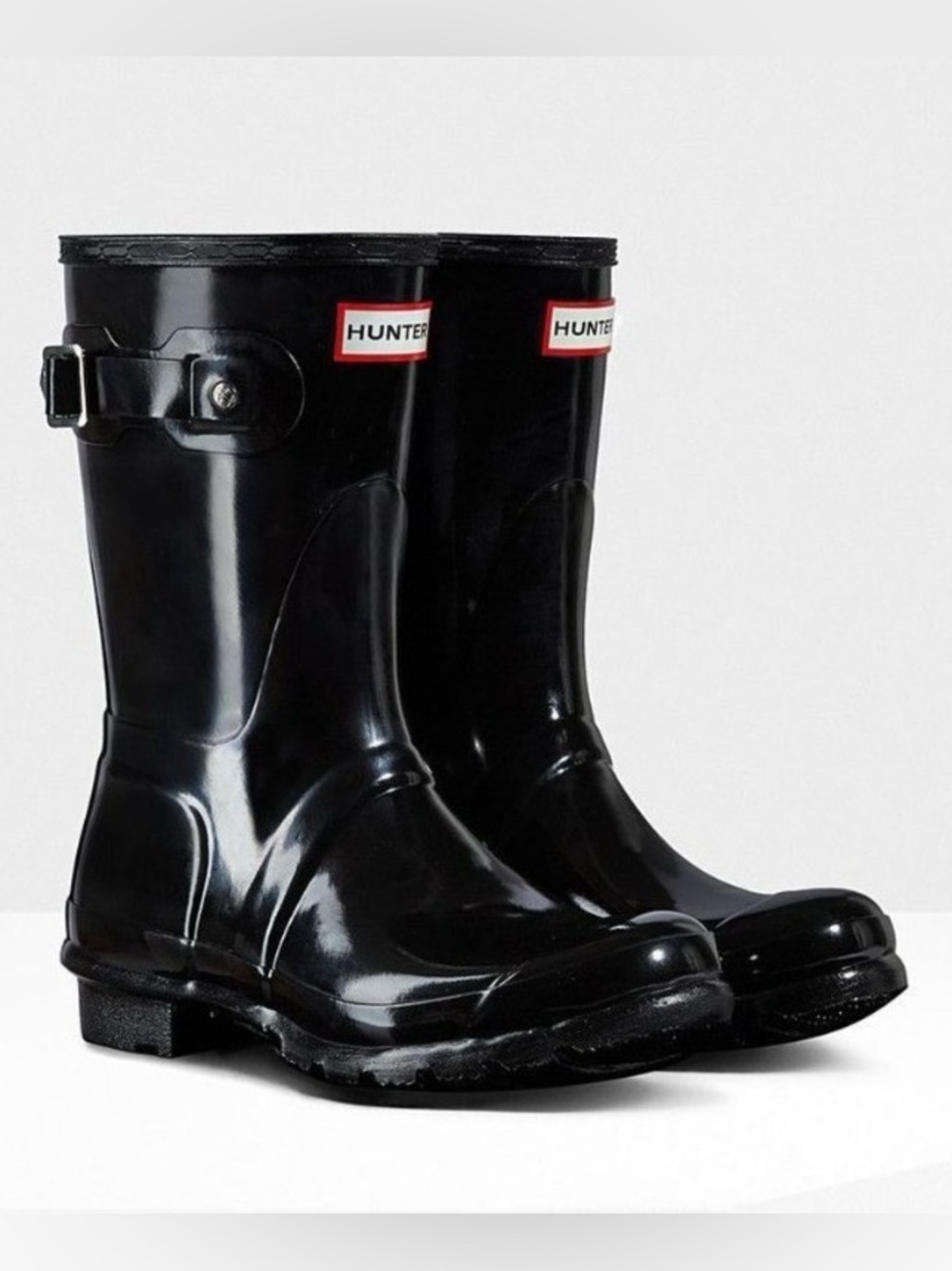 Hunter Original Short Black Gloss Rain Boots Size 7